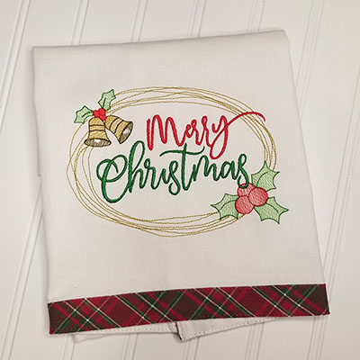 Merry christmas frame embroidery design